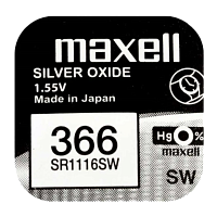 Батарейка Maxell 365/366 BL1 Silver Oxide 1.55V 0%Hg (1/10/100) 