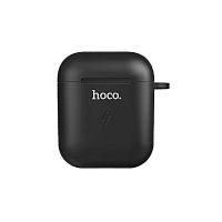 Зарядный чехол HOCO CW22 для Airpods 0.5A силикон беспр. зар. Qi черный (1/22/220)
