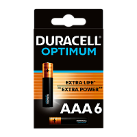 Батарейка Duracell Optimum LR03 AAA BL6 Alkaline 1.5V (6/48)