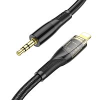 Кабель AUX HOCO UPA25 Jack 3.5mm (m)-Lightning (m) 1м нейлон черный (1/31/310) 