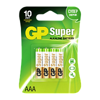 Батарейка GP Super LR03 AAA BL4 Alkaline 1.5V (4/40/160/320) 