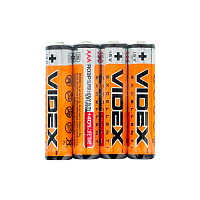 Батарейка Videx R03 AAA Shrink 4 Heavy Duty 1.5V (4/60/1440)