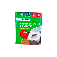 Защитные ПОКРЫТИЯ на унитаз, одноразовые, 10 шт. в упаковке, универсальный размер, PATERRA (1/60)