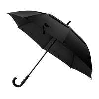 Зонт Leonord трость полуавтомат двойной купол черный (1/12/24)