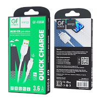 Кабель GFPower F08M USB (m)-microUSB (m) 1м 3.6A ПВХ белый (1/120/480)