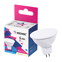 #Лампа светодиодная Космос JCDR GU5.3 6.5W 3000К 220-240V софит матовая (1/10/80)