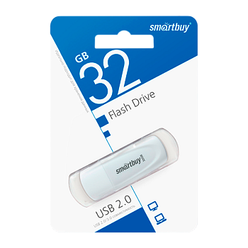 Флеш-накопитель Smartbuy Scout 32GB USB2.0 пластик белый 
