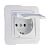 Розетка Makel Lillium 1гн. 16A со шторкой белый 70029 (1/12)