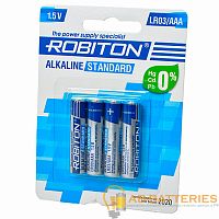 Батарейка Robiton STANDARD LR03 AAA BL4 Alkaline 1.5V (4/48/960) 