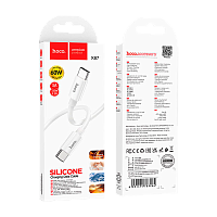 Кабель HOCO X87 Type-C (m)-Type-C (m) 1м 3.0A 60W силикон белый (1/36/360)