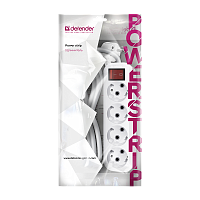 Удлинитель Defender L340 4р.С/З 16A 5.0м с выкл. ПВС 3x1мм² IP20 белый (1/40)