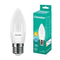 Лампа светодиодная Camelion C35 E27 15W 4000К 220V свеча 37мм матовая белый (1/10/100)
