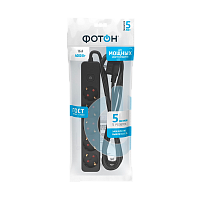 Удлинитель Фотон 16-55ЕS 5р.С/З 16A 5.0м с выкл. ПВС 3x1мм² черный (1/20)