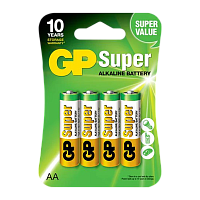 Батарейка GP Super LR6 AA BL4 Alkaline 1.5V (4/40/320) R 