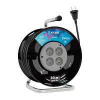 Удлинитель Космос 4р.Б/З 6A 30.0м ПВС 2x0.75мм² IP20 черный (1)