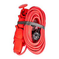 Удлинитель Космос УХз16 3р.С/З 16A 10.0м КГ 3х2.75мм² IP44 красный (1/10)