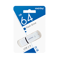 Флеш-накопитель Smartbuy Paean 64GB USB2.0 пластик белый 