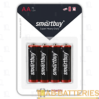 Батарейка Smartbuy Super R6 AA BL4 Heavy Duty 1.5V (4/48/960)