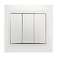 Выключатель Smartbuy 3-клавишный 10А белый "Венера"