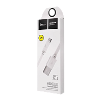 Кабель HOCO X5 USB (m)-microUSB (m) 1м 2.4A ПВХ белый (1/30/300)
