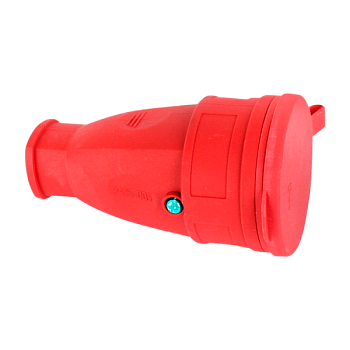 Розетка переносная Volsten Sb1-MZ Red 1гн. 16A С/З со шторкой каучук красный (1/10/100)