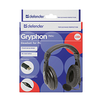 Наушники полноразмерные Defender 750U Gryphon с микр. черный (1/20)