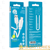 Кабель Borofone BX55 USB (m)-Type-C (m) 1м 3.0A силикон белый (1/360)