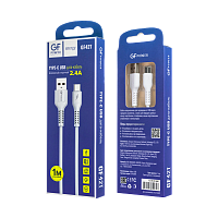 Кабель GFPower 42T USB (m)-Type-C (m) 1.0м 2.4A TPE белый (1/200/800)