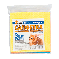 Салфетка Рыжий кот 15х15см 3шт. целлюлоза ассорти (1/58)