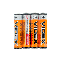 Батарейка Videx R03 AAA Shrink 4 Heavy Duty 1.5V (4/60/1440)