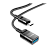 Переходник HOCO U107 USB (m)-Type-C (f) 0.1м нейлон черный (1/37/370)