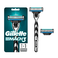 Бритва Gillette "MACH3" 3 лезвия 2 кассеты ENG (1/6)