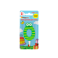 Свеча детская для торта, цифра 0, 1 шт. в упаковке, PATERRA (1/24)