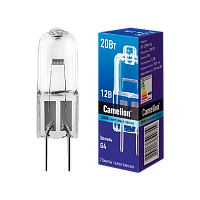 Лампа галогенная Camelion JC G4 20W 2800К 12V капсула прозрачная (1/5/100)