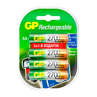 Аккумулятор бытовой GP HR6 AA BL3+1 NI-MH 2700mAh в бумажной упаковке (4/32/320) R