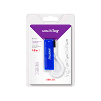 Картридер Smartbuy 717 USB2.0 SD/microSD/MS/M2 голубой