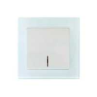 Выключатель Прогресс Glass 1-клав.10A ABS + Керамика с индикатором белый (1/10/100)