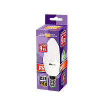 Лампа светодиодная JAZZway C37 E14 9W 3000К 230V свеча матовая (1/10/100)