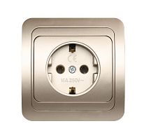 Розетка Smartbuy "Марс" 1гн. 16A С/З пластик шампань