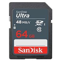 Карта памяти SD SanDisk ULTRA 64GB Class10 UHS-I (U1) 48 МБ/сек
