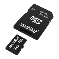 Карта памяти microSD Smartbuy 2GB Class4 10 МБ/сек без адаптера