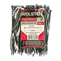 Хомут Volsten нейлон 2.5х100мм 100шт. черный (1/10/500)