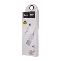 Кабель HOCO X5 USB (m)-Lightning (m) 1м 2.4A ПВХ белый (1/30/300)