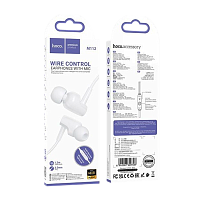 Наушники внутриканальные HOCO M112 с микр. белый (1/31/310)