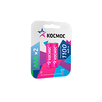 #Аккумулятор бытовой Космос HR03 AAA BL2 NI-MH 1100mAh (2/24/288)