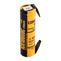 Аккумулятор ET ICR18650C-T 2-ножки, горизонтальный монтаж, литиевый аккум, 3.7В, 2200мАч (1/40/360)