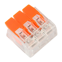 Компактная соединительная клемма 3-х проводная с рычажками (цена за 1 шт.) (100/6000)