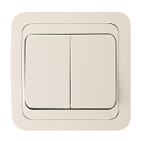 Выключатель Makel Mimoza 2-клав.10A пластик кремовый 25003 (1/12)