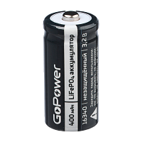 Аккумулятор Li-Fe GoPower 16340 PK1 3.2V 400mAh (1/8/400) 