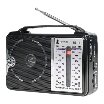 Радиоприемник DEESPI RE-16/606 пластик AM/FM/SW/AUX черный (1/40) 